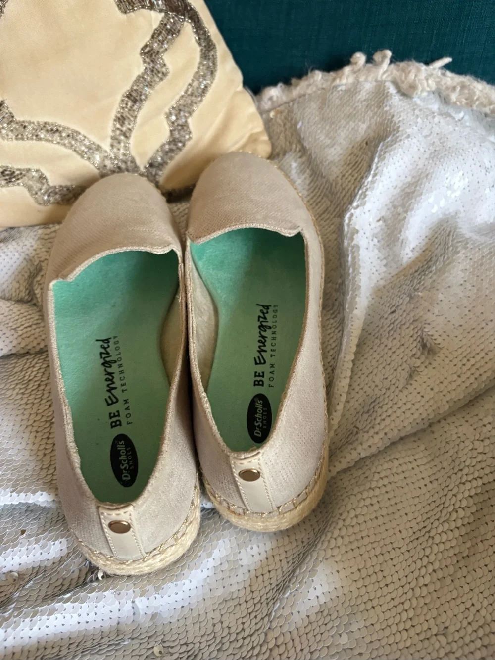 Dr. Scholl's taupe slip-on espadrilles